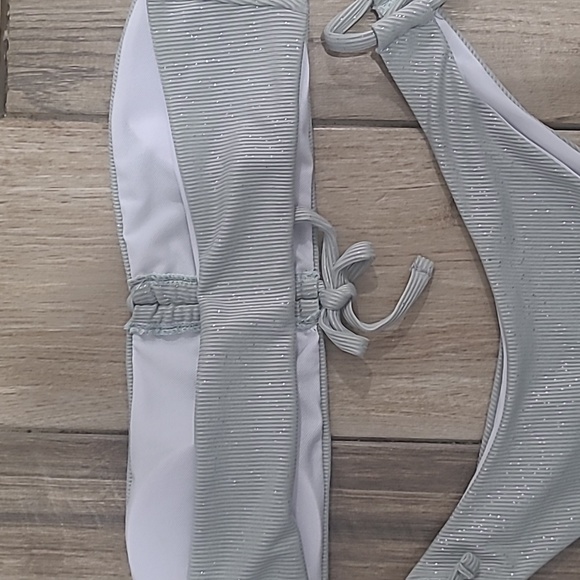 🔴Scrunch tie bandeau strapless bikini swimsuit - Picture 5 of 7